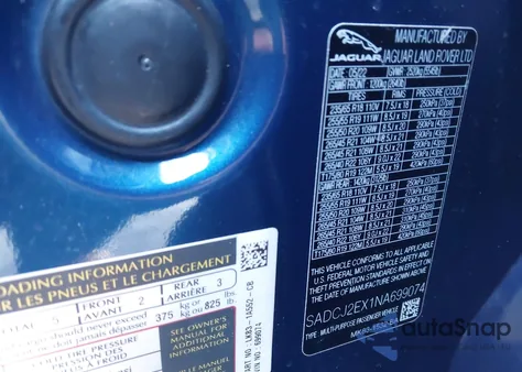 2022 Jaguar F-Pace S P250 Awd Automatic z USA, uszkodzony, nr VIN SADCJ2EX1NA699074